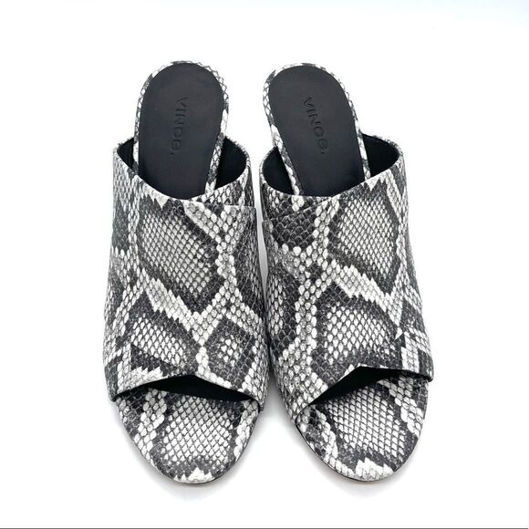 VINCE Heath-B Sahara Leather Mule Sandals Snake Skin NWT/NIB - Picture 4 of 5